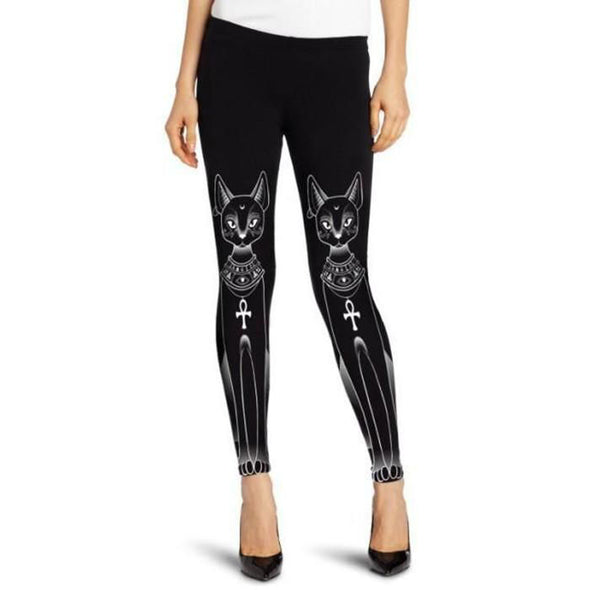 "Bast" Gothic Print Leggings