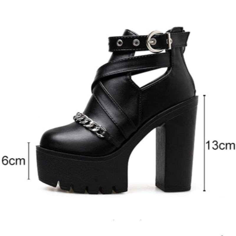 Black Giaro 16cm high heeled Destroyer ankle boots - Giaro High Heels |  Official store - All Vegan High Heels