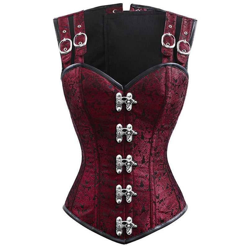 Steampunk Clothing - Callie Gothic Corset with Shoulder Buckles