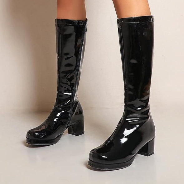 "Gianna" Patent Leather Go-Go Boots